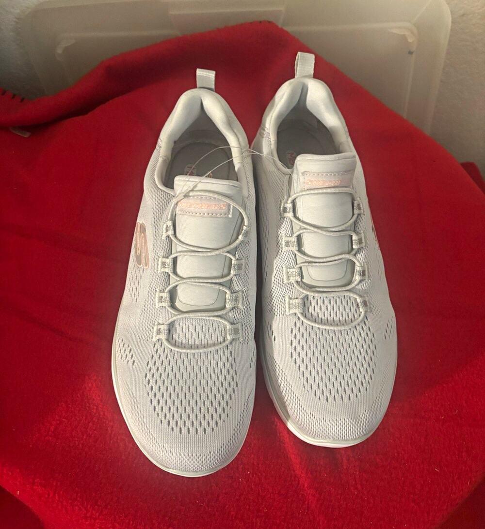Skechers Air Cooles Memory Foam Gray Slip-On Low Top Sneakers Womens US 6.5